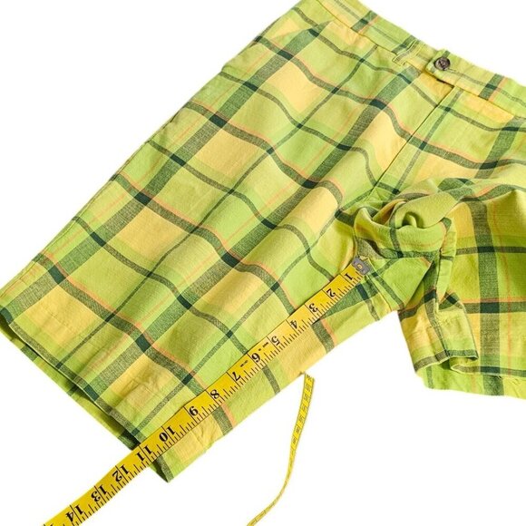 Loudmouth Mens Plaid Neon Print Shorts, Golf, Casual, Bright, Cotton, Size 34 - Picture 4 of 8